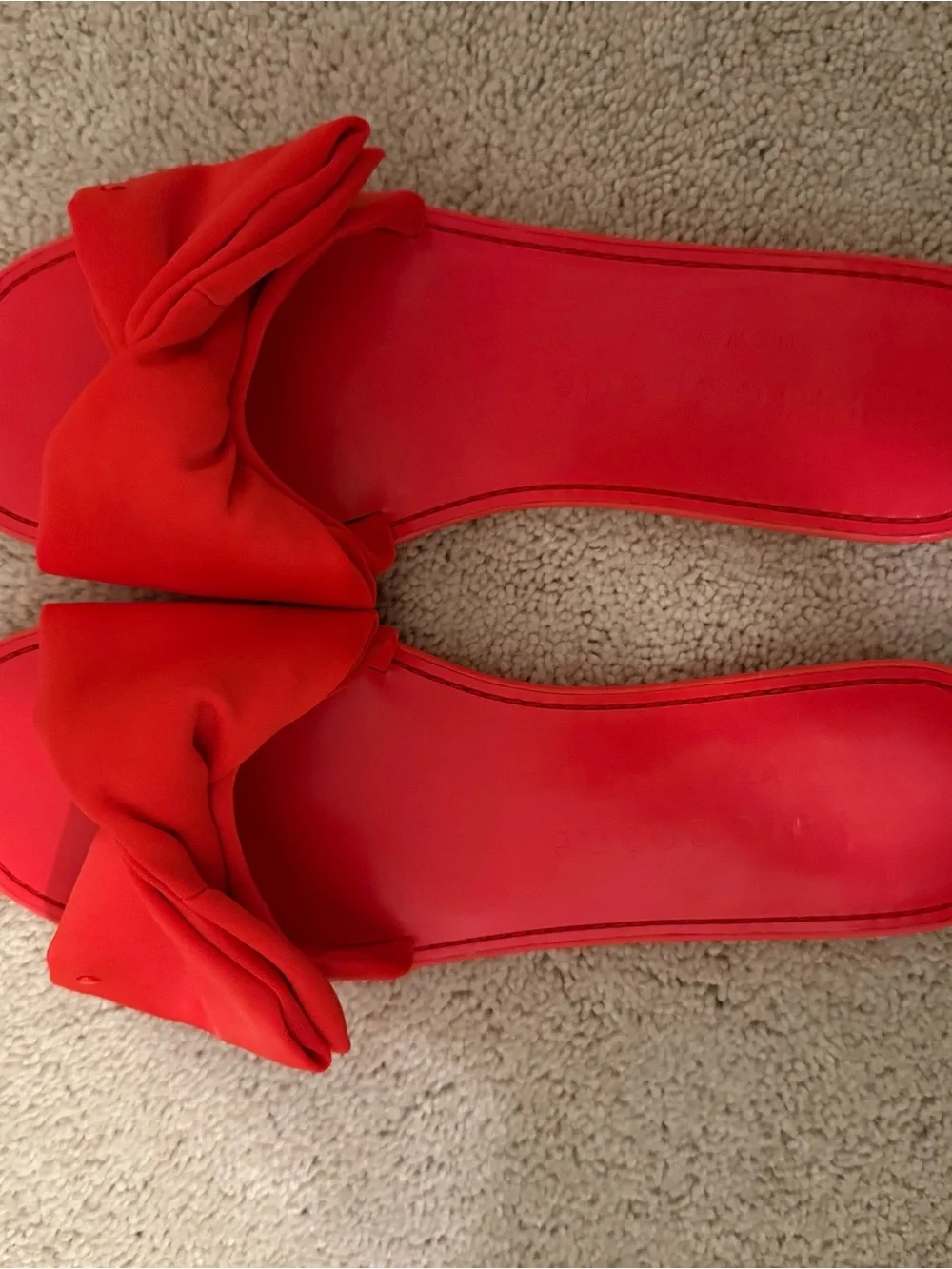 Kate Spade “Bikini” Red Neoprene Bow Slide Sandals for Women Size 9.5 NWB